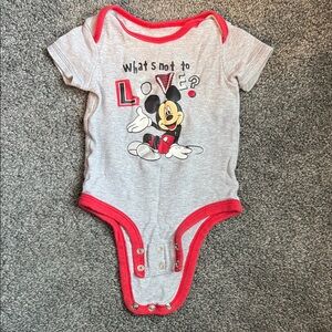 Disney Mickey Mouse Baby Onesie - Gray and Red
